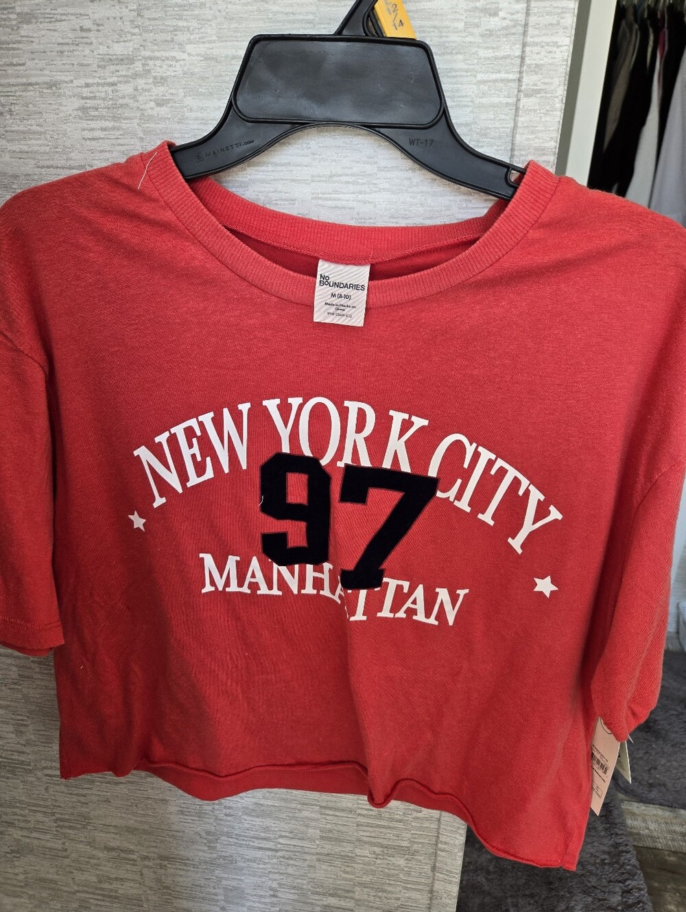 No Boundaries Red New York City 97 Crop Tee